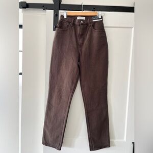 Abercrombie NWT Brown Curve Love Ultra High Rise 90s Straight Jeans 26